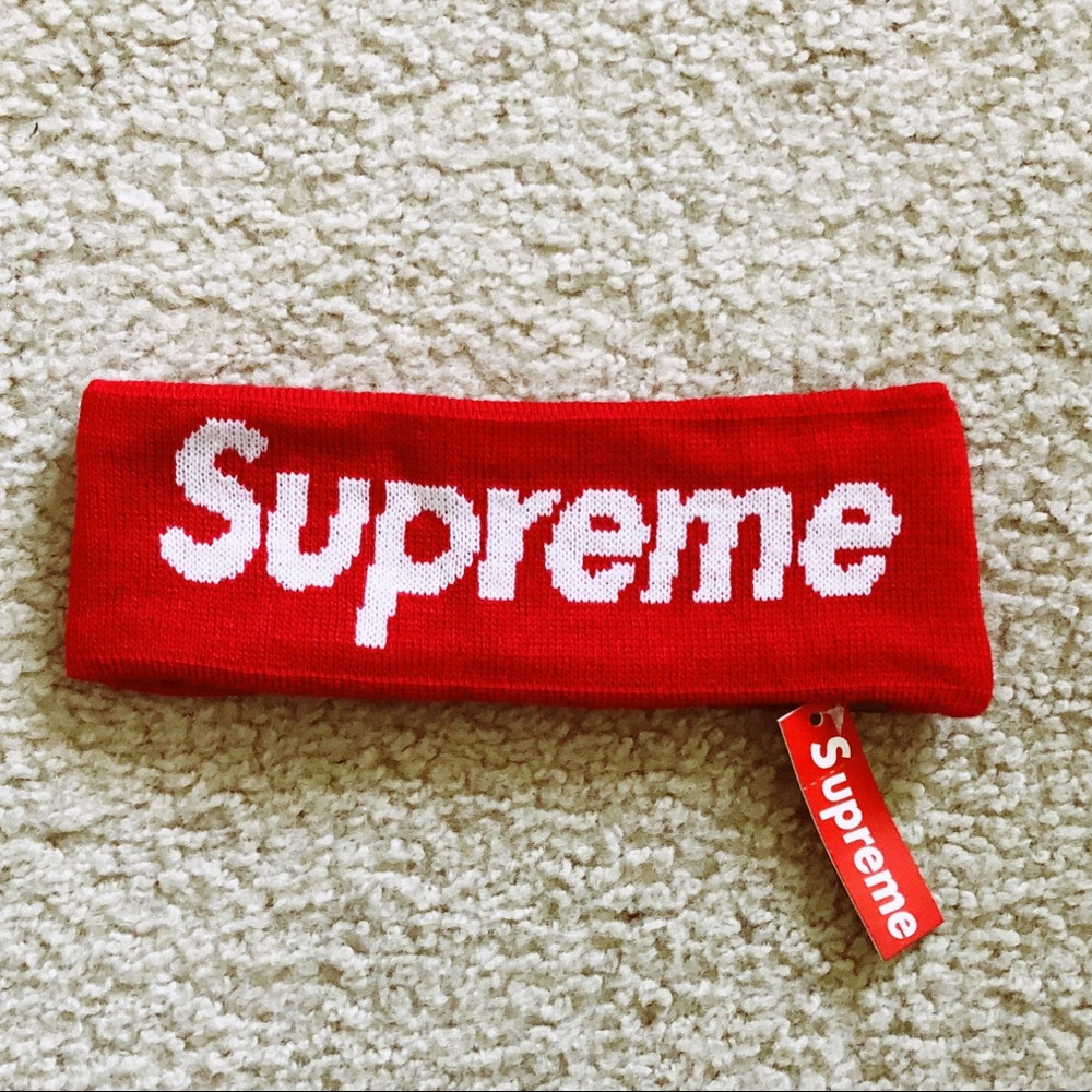 Supreme New Era Big Logo Headband. (RED)